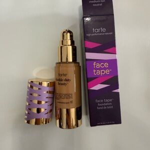 TARTE NWT Face Tape Foundation - Medium-Tan (Warm Beige) neutral 37N